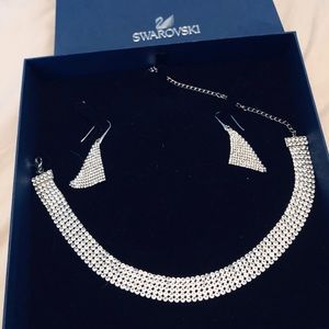 Swarovski choker necklace and earrings